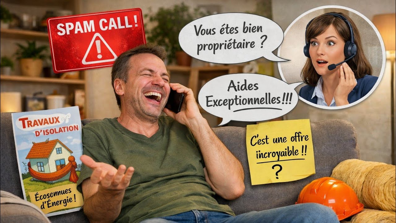 Aujourd’hui, grosse rigolade suite à appel de démarchage téléphonique pour isolation de ma maison 