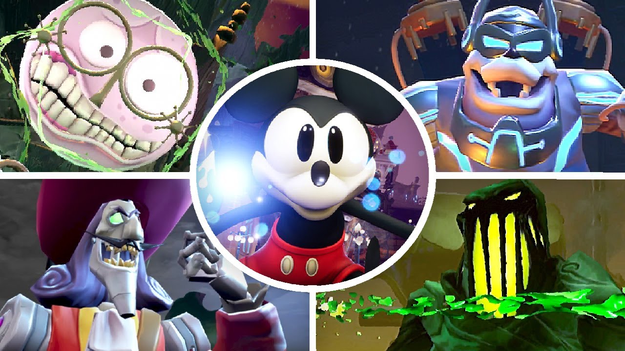 Epic Mickey Rebrushed - All Bosses (Paint + Thinner)