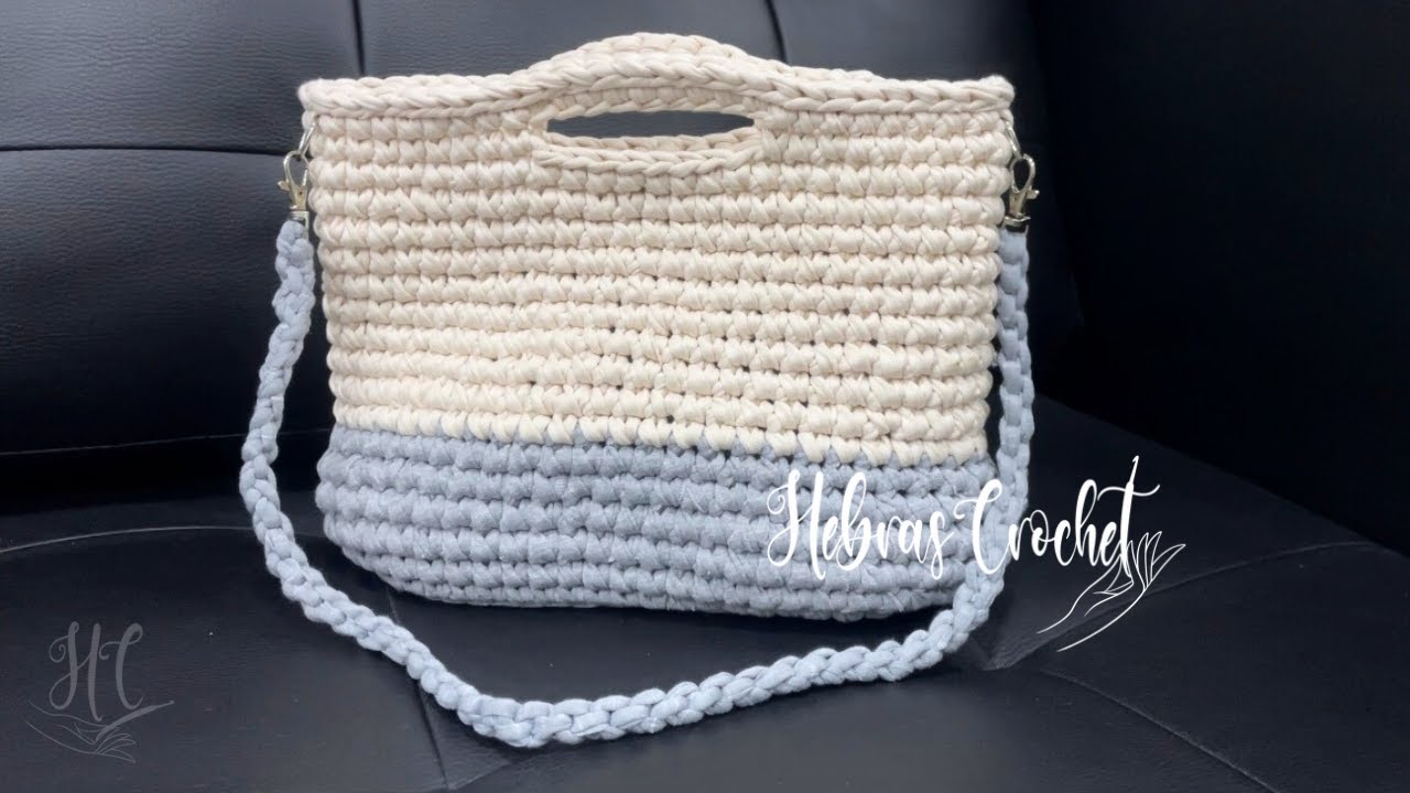 COMO TEJER BOLSO CON TRAPILLO, lo TEJI en 6 HORAS 😳| Tutorial Hebras CrochetEI