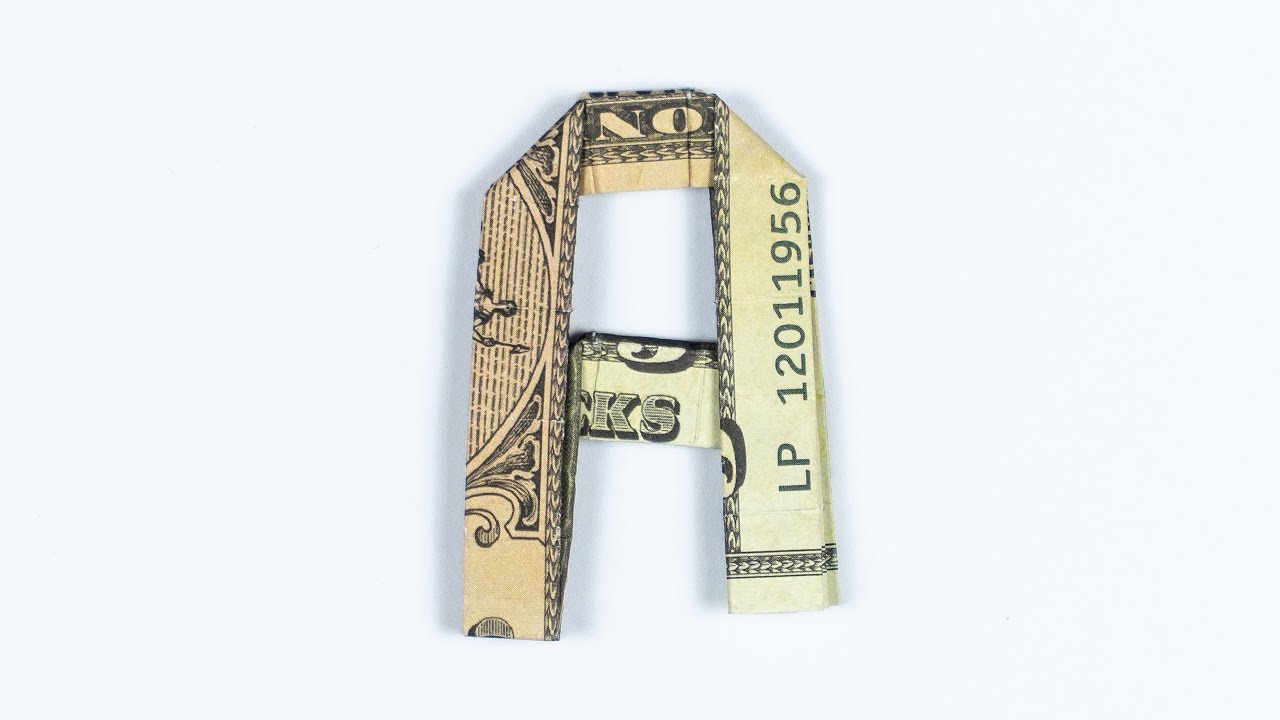Money Origami Alphabet Letter A 🤩 COMPLETE Dollar Alphabet