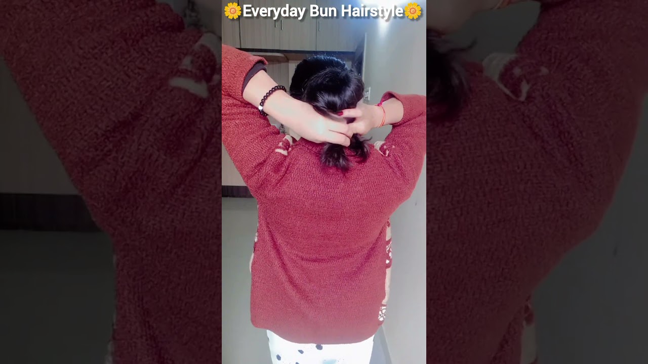 12sec Everyday Bun Hairstyle 🌼#newpost #hairstyle #viral #bun #wedding #bridal #shorts #trending