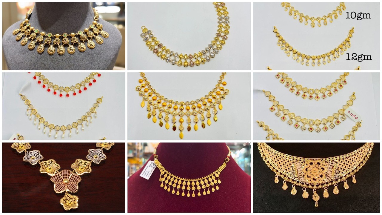 Latest Gold Necklace Designs, Short Necklace Designs,,Necklace Jewellery