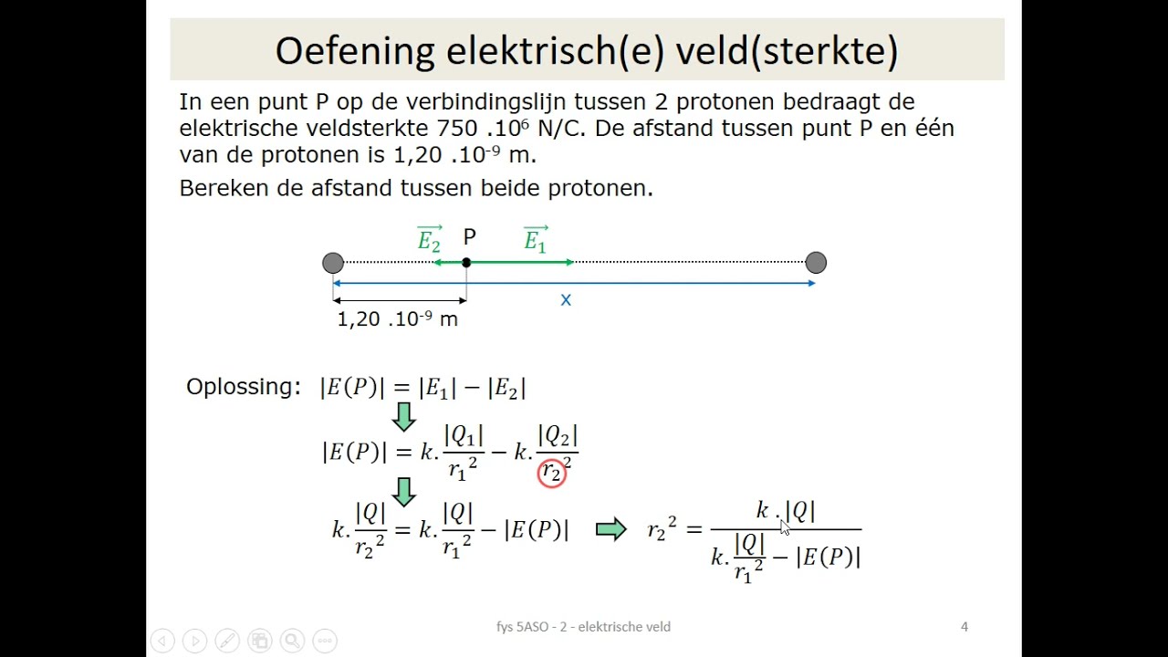 elektriciteit - oefening elektrisch veld / veldsterkte