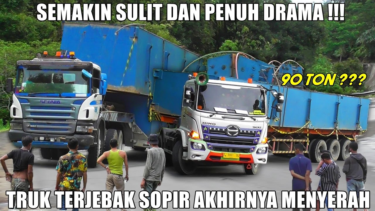 GAGAL TOTAL !!! Sopir Akhirnya Menyerah, Menit Menit Truk Trailer Terjebak di Sitinjau Lauik