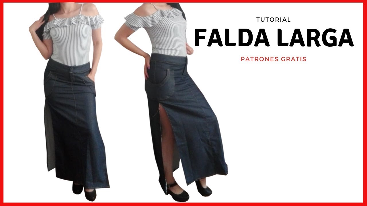 DIY  Como hacer una FALDA LARGA corte y confección ❤️