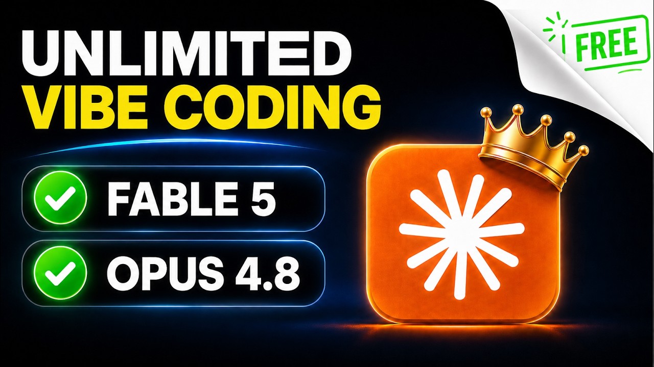 Free Unlimited Vibe Coding with Claude (Fable 5 + Opus 4.8) 🤯