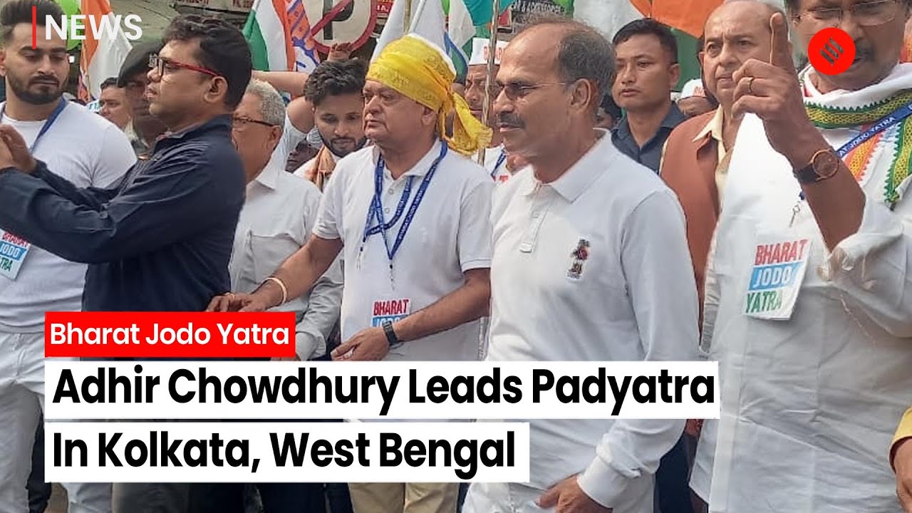 Bharat Jodo Yatra: Bengal Congress President Adhir Chowdhury Leads Padyatra in Kolkata