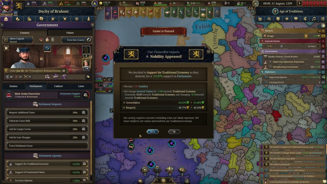 Forming the Netherlands Before 1344 as Brabant | Je Maintiendrai Achievement Guide (EU5)