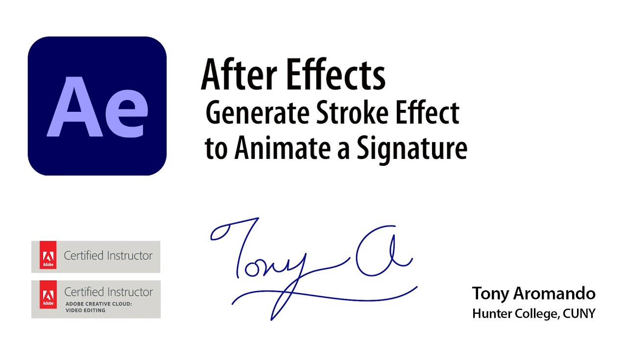 After Effects Generate Stroke to Animate a Pen