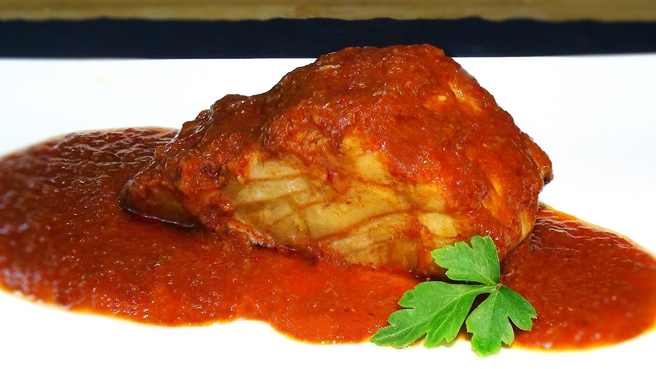 Receta Bacalao en salsa vizcaína - Recetas de cocina, paso a paso. Loli Domínguez. Semana Santa