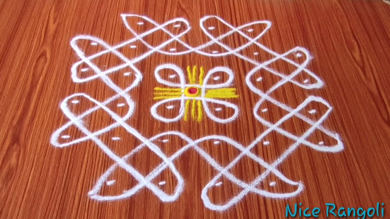 2daily 6×4dots melikala muggulu|easy rangoli|chukkala muggulu|sikku,kambhi,neli kolams|#Nice Rangoli