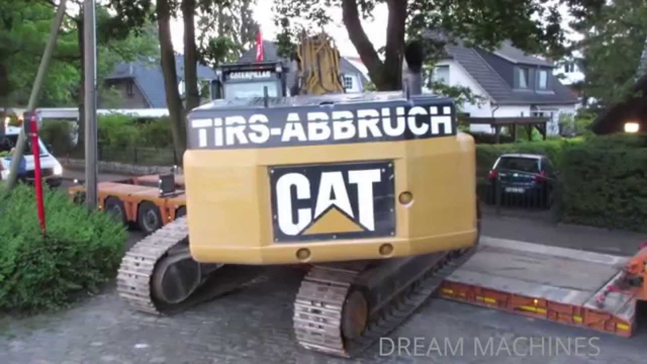 CATERPILLAR 345D BAGGER AUF SCHWERTRANSPORT ++ TIRS ABBRUCH RIEDEL ACTROS 4160