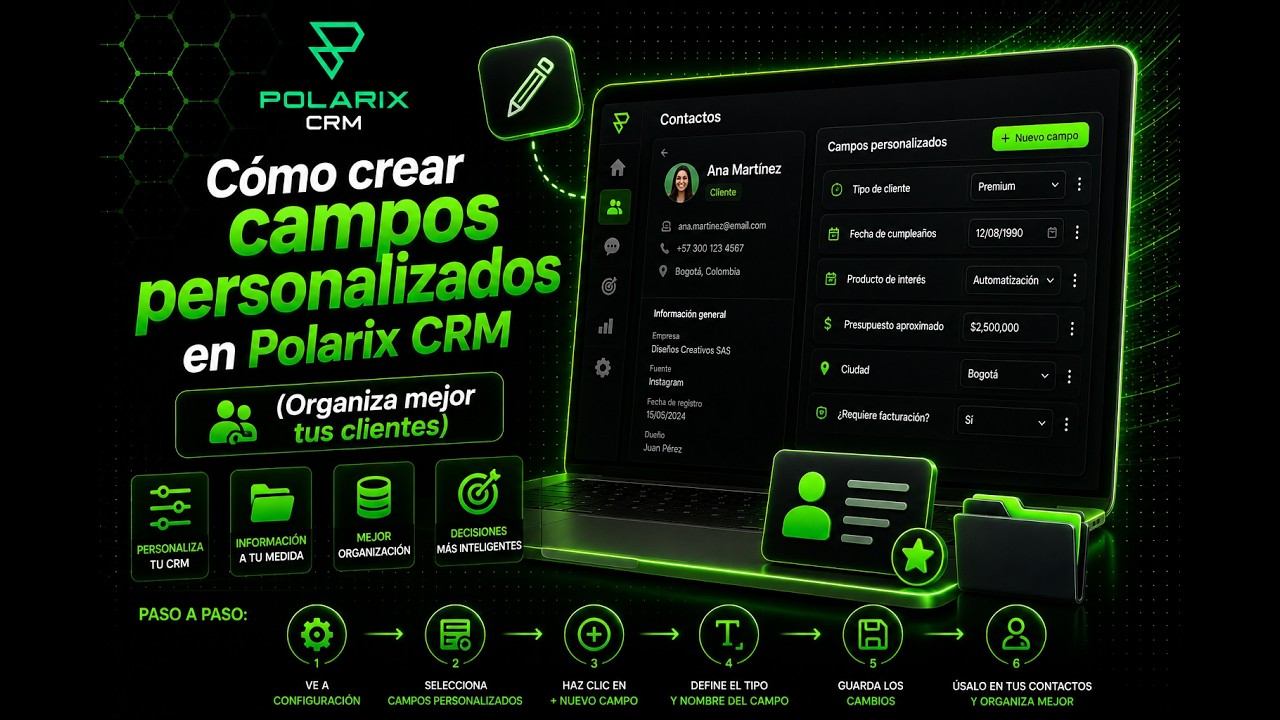 Cómo crear campos personalizados en Polarix CRM (Organiza mejor tus clientes)