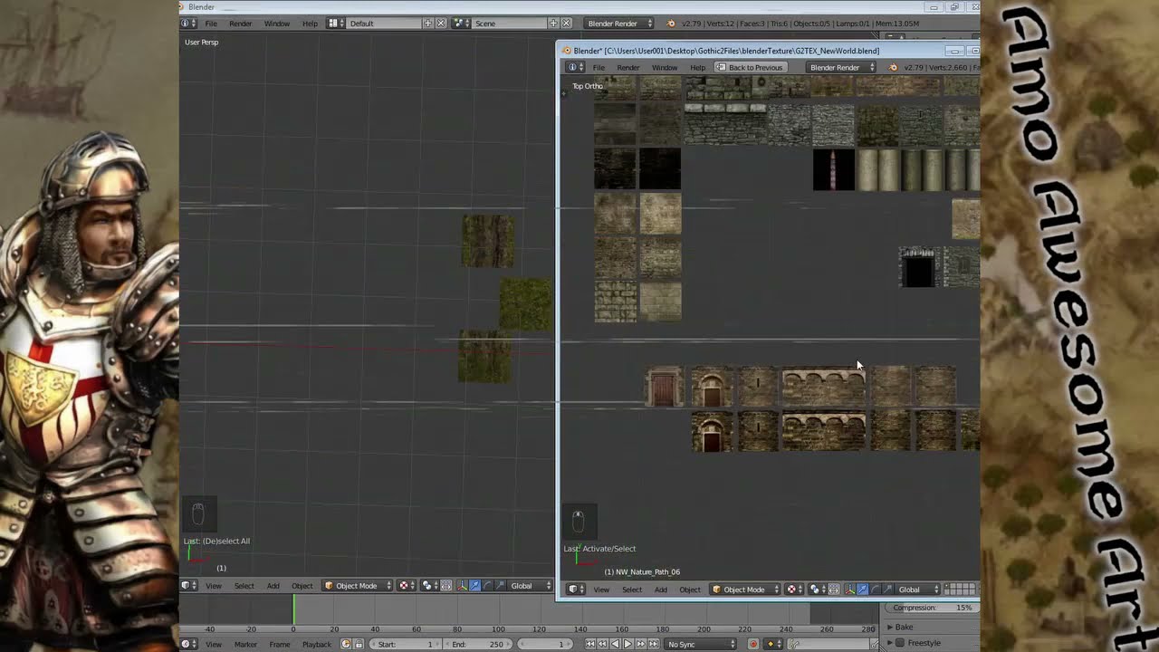 Gothic 2 Textures To Blender In Just 5 Minutes ( + 3D Tower Doodle Part 1)