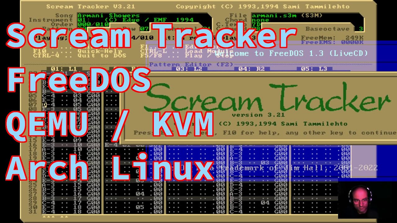 Scream Tracker FreeDOS QEMU / KVM Arch Linux