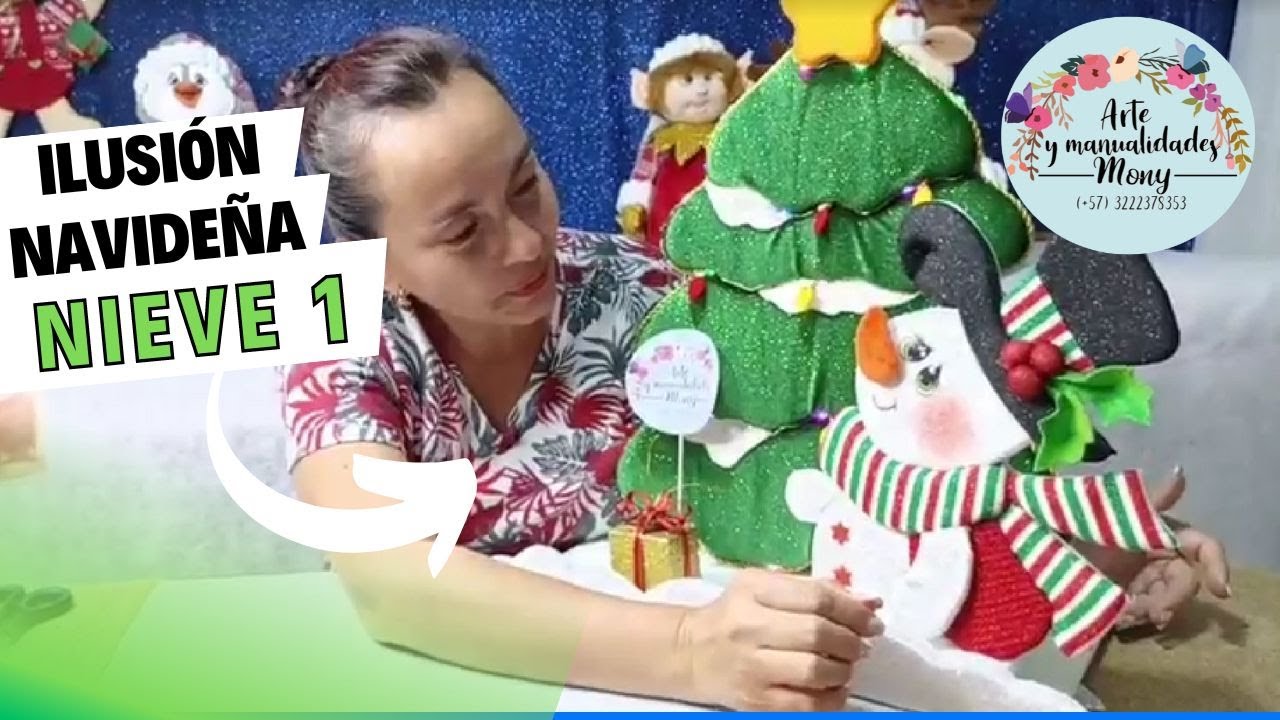 Clase Ilusión Navideña Muñeco de Nieve ⛄Parte 1 Taller Arte y Manualidades Mony🦋