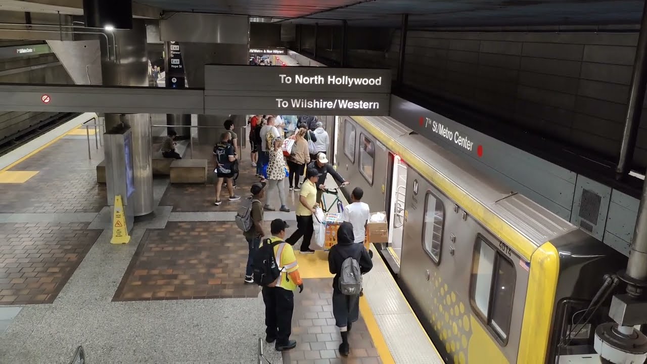 🇺🇲 Los Angeles Metro B Line Subway Ride ❤️🤗
