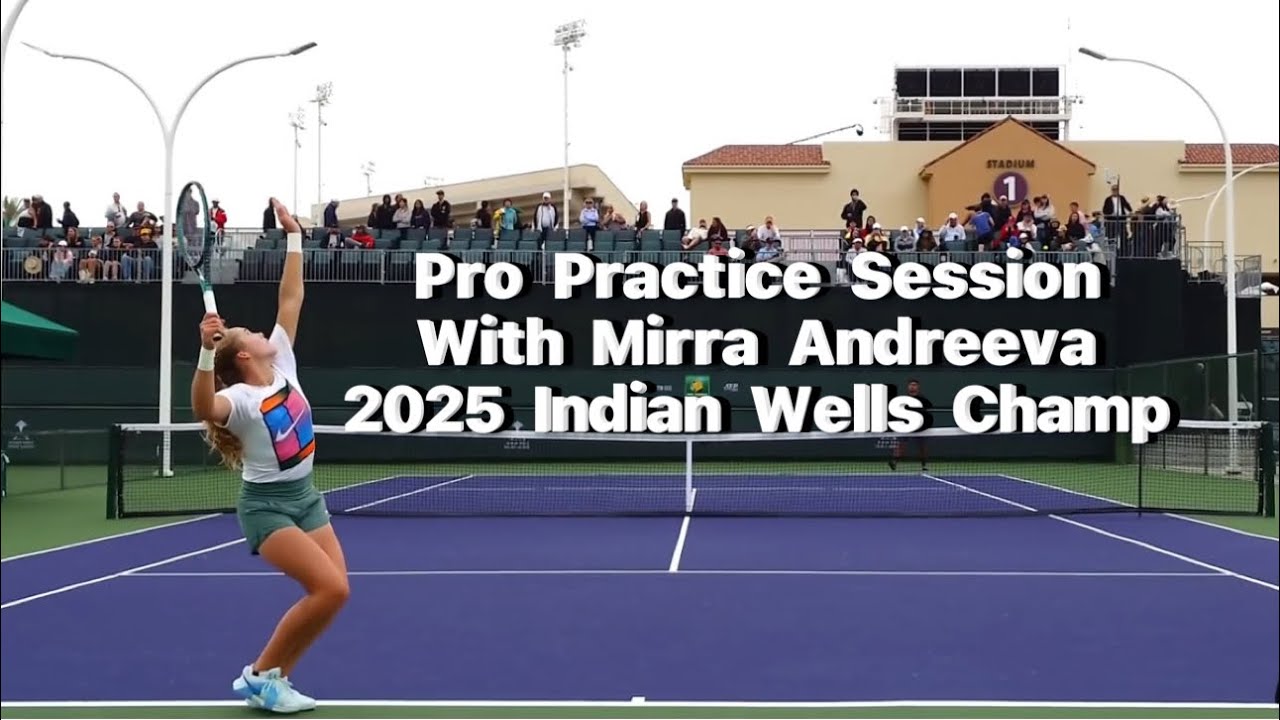 Practice with WTA pro Mirra Andreeva and drill breakdown