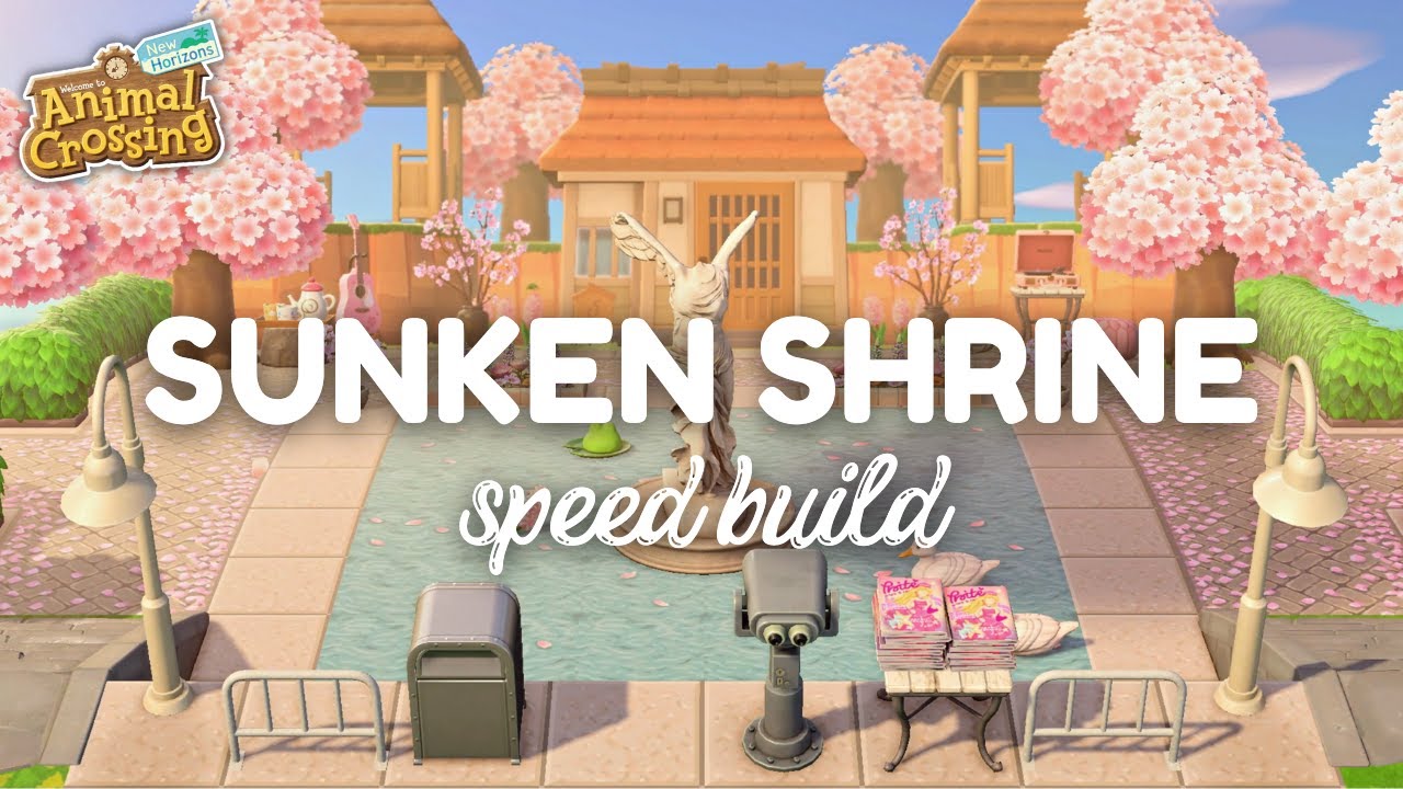 SUNKEN SAKURA SHRINE *FOR SHINO* 🌸 Cherry Blossom Speed Build // Animal Crossing: New Horizons