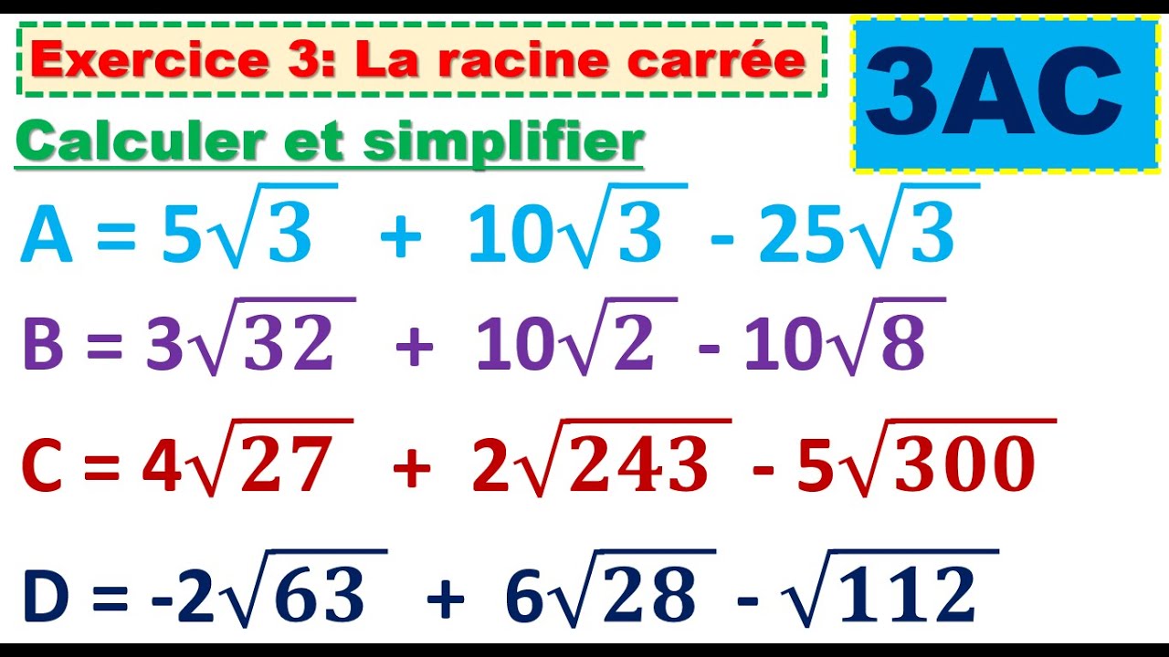 Exercice 3 : La racine carrée 3AC