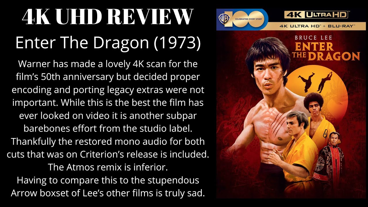 Enter The Dragon 4K UHD Review: Warner's Barebones 50th Anniversary Edition with Poor Encoding