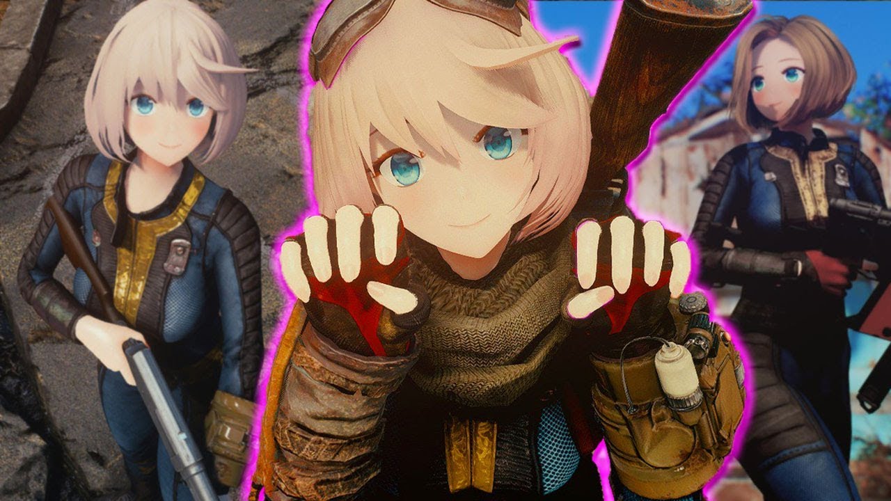 ANIME IN PARRICIDE! Playing as a Cute Anime Girl in Fallout 4 (AnimeRace Nanakochan)