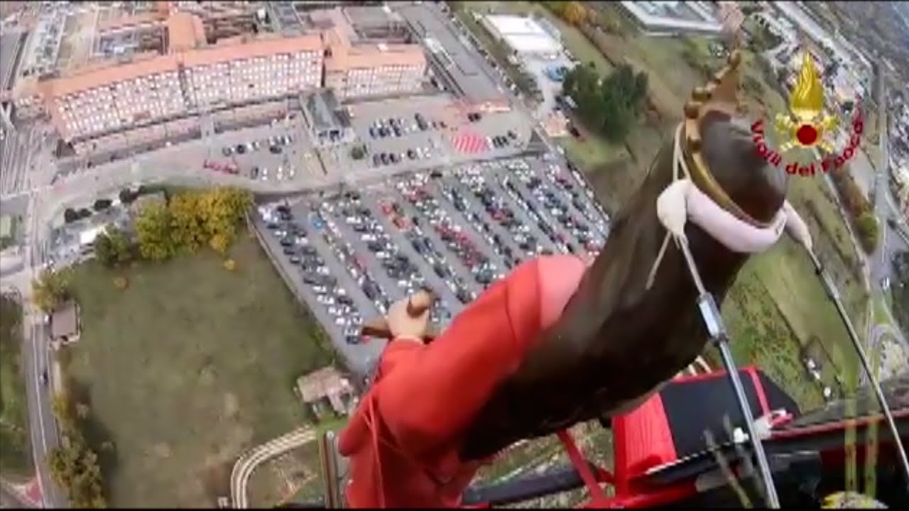 Santa Barbara Statue Flies Over Italy to Celebrate Feast Day