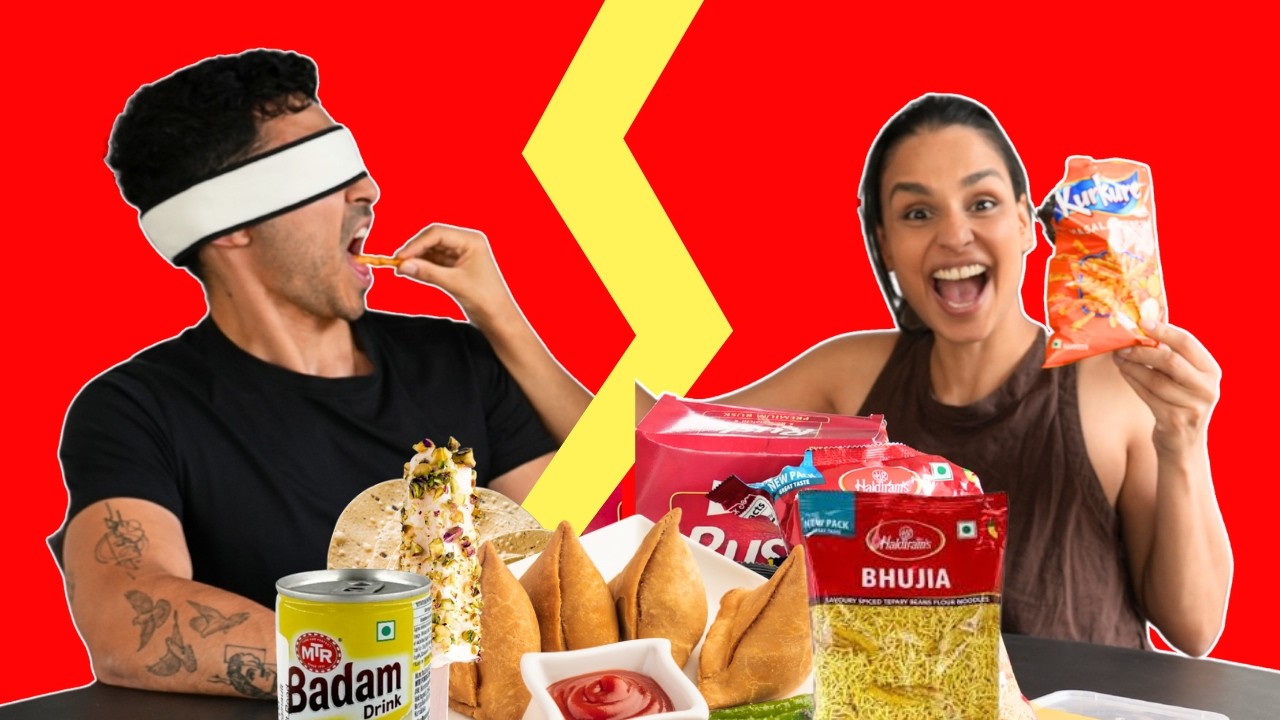 Non Indian Husband Trying popular INDIAN snacks!