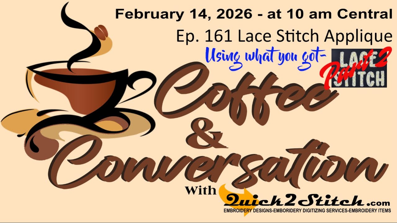 Ep. 161 Lace Stitch Applique Pt2