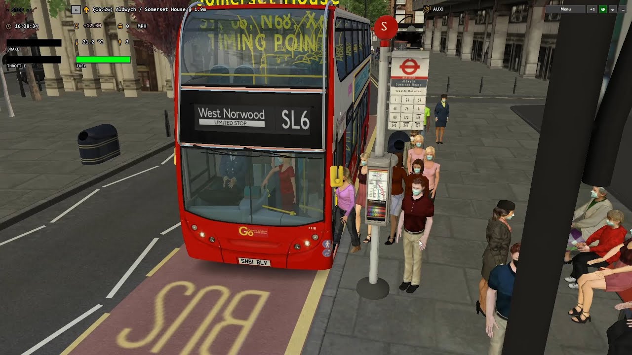OMSI 2: Route SL6 - Aldwych to West Norwood, Bus Garage, Map - Add-On London
