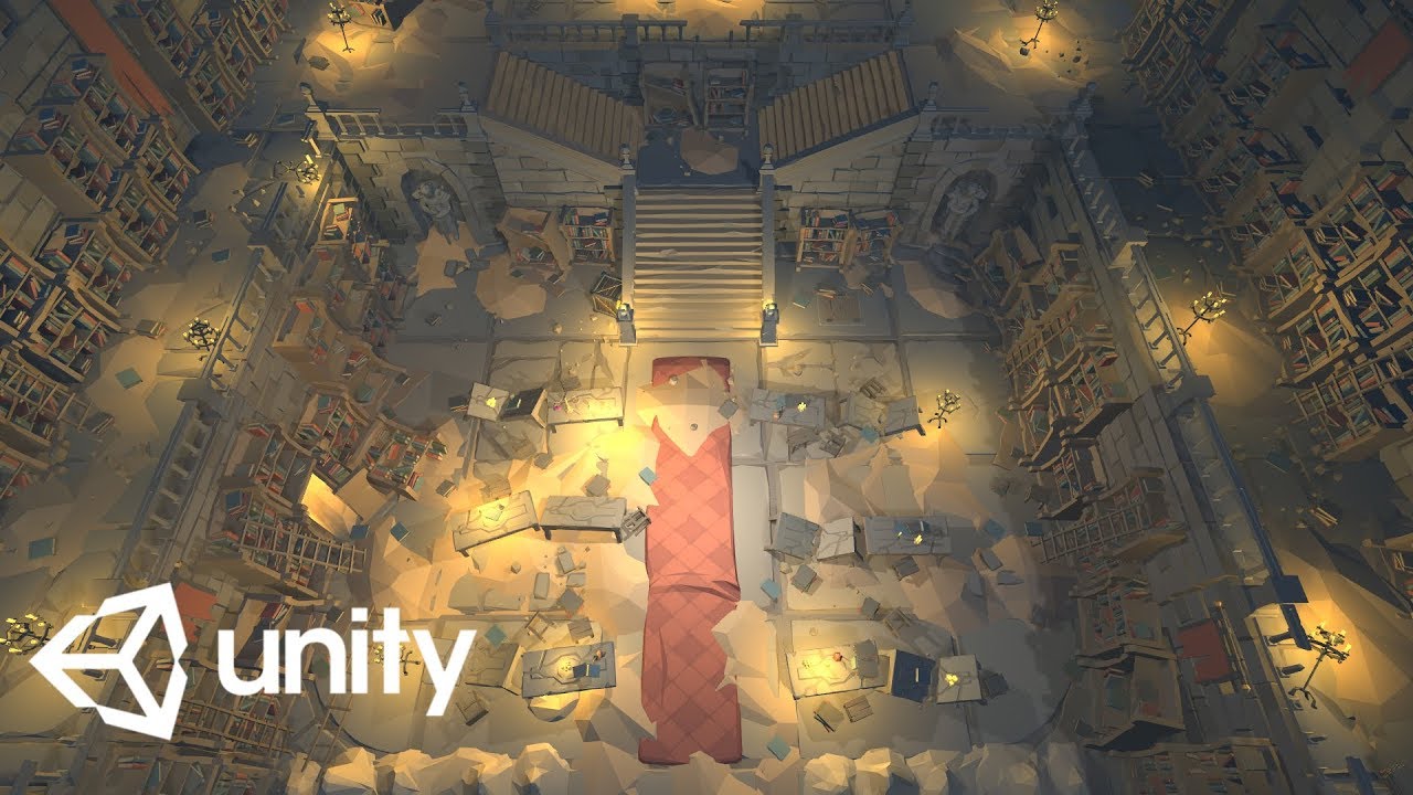 [Unity] Low poly level «Dungeon: library» 004
