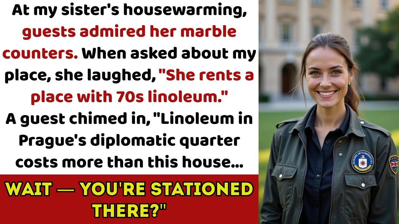 'She rents with linoleum floors,' my sister mocked. Then her guest said: 'In Prague's...