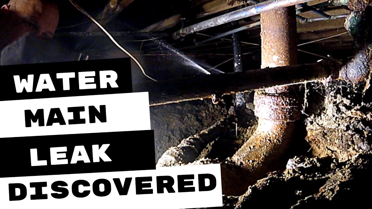 WATER MAIN LEAK DISCOVERED IN CRAWL SPACE PLUMBING