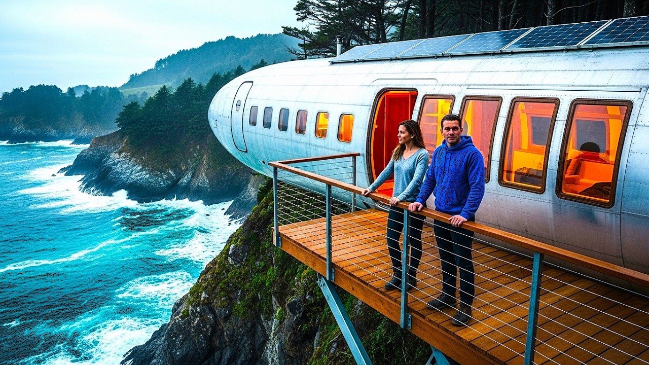 The Couple Built a Stunning DREAM Home Inside a Crashed Airplane[ASMR]