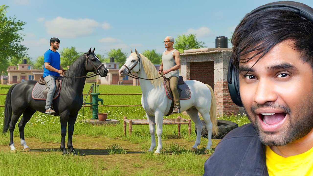 BLACK HORSE VS WHITE HORSE IN MY INDIAN VILLAGE..