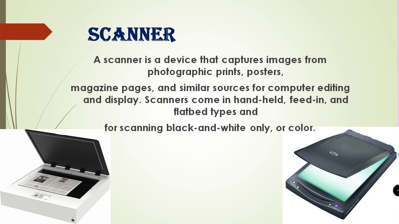 20.  Brief description on Webcam & Scanner (IN ENGLISH)