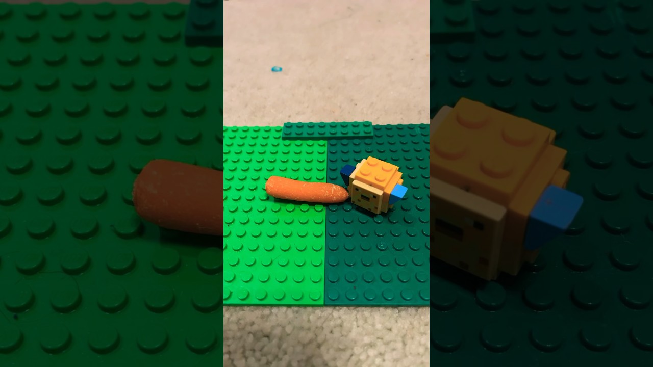 Puffer, fish, eating carrots . Lego ￼￼