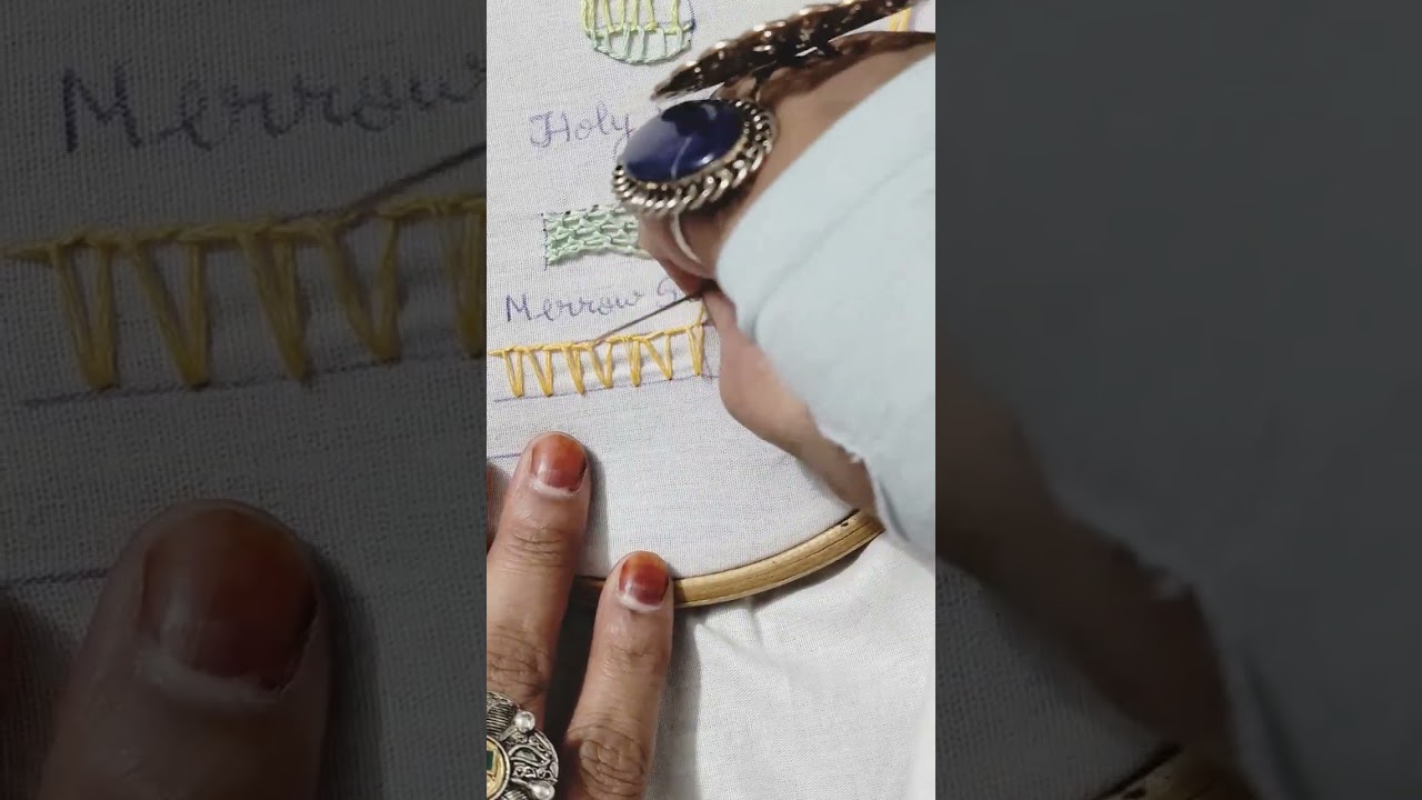 Merrow stitch, Blanket stitch family, Hand made, Hand embroidery stitches tutorial 🪡#aesthetic #art 