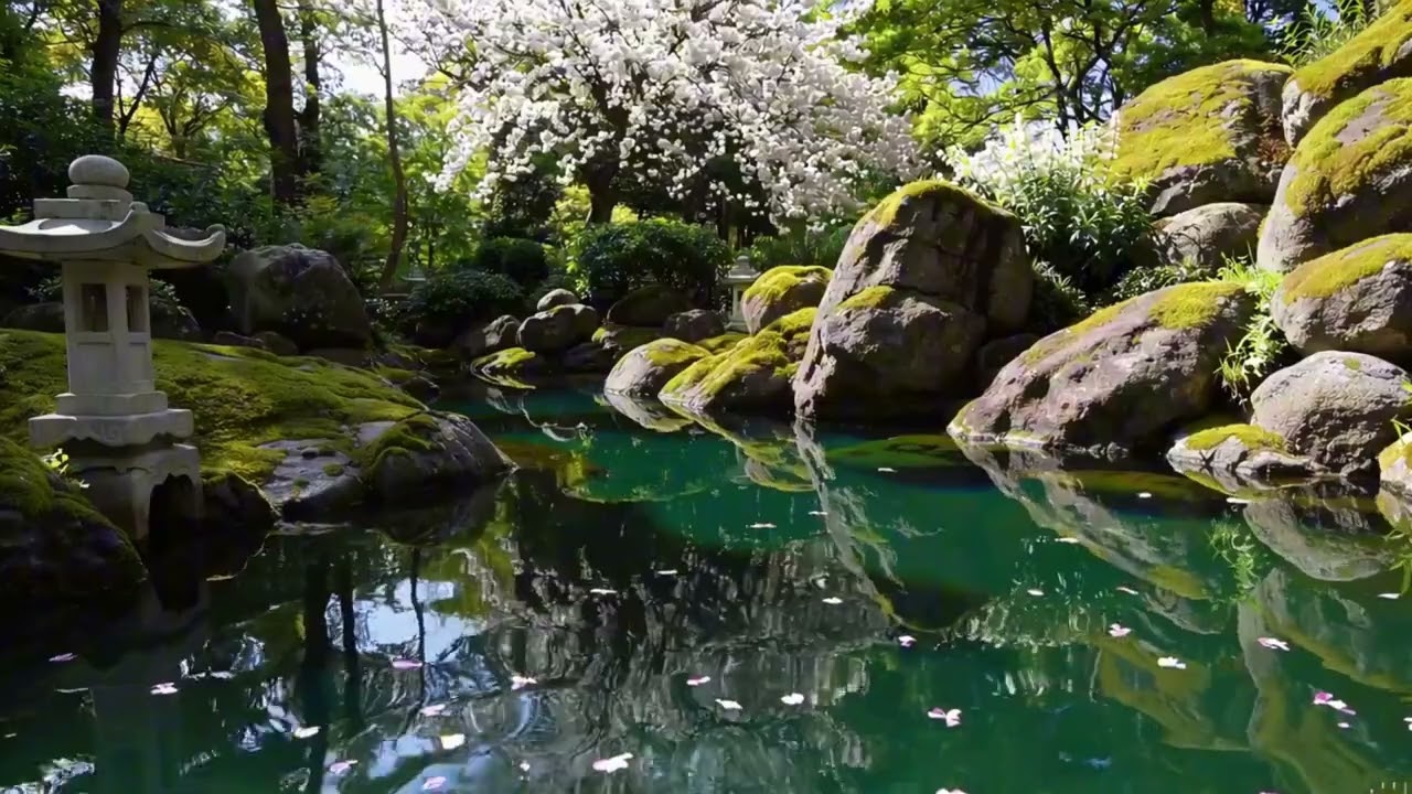 Still Garden Ponds 🌸 Calm Nature Ambience with Birds for Meditation & Sleep