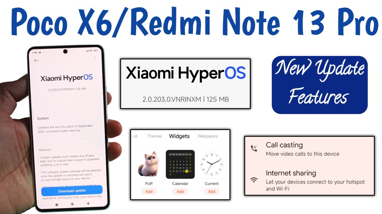 Poco X6/Redmi Note 13 Pro Xiaomi HyperOS 2.0.203.0 update version | latest features | bugs