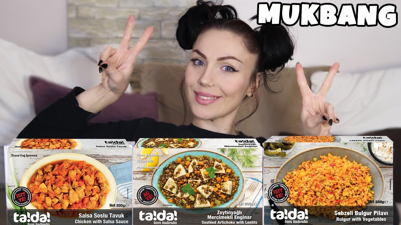 TADA HAZIR YEMEKLERİNİ DENEDİM | Her Yer Pislik İçinde :) Tavuk, Bulgur, Enginar | Mukbang Türkçe