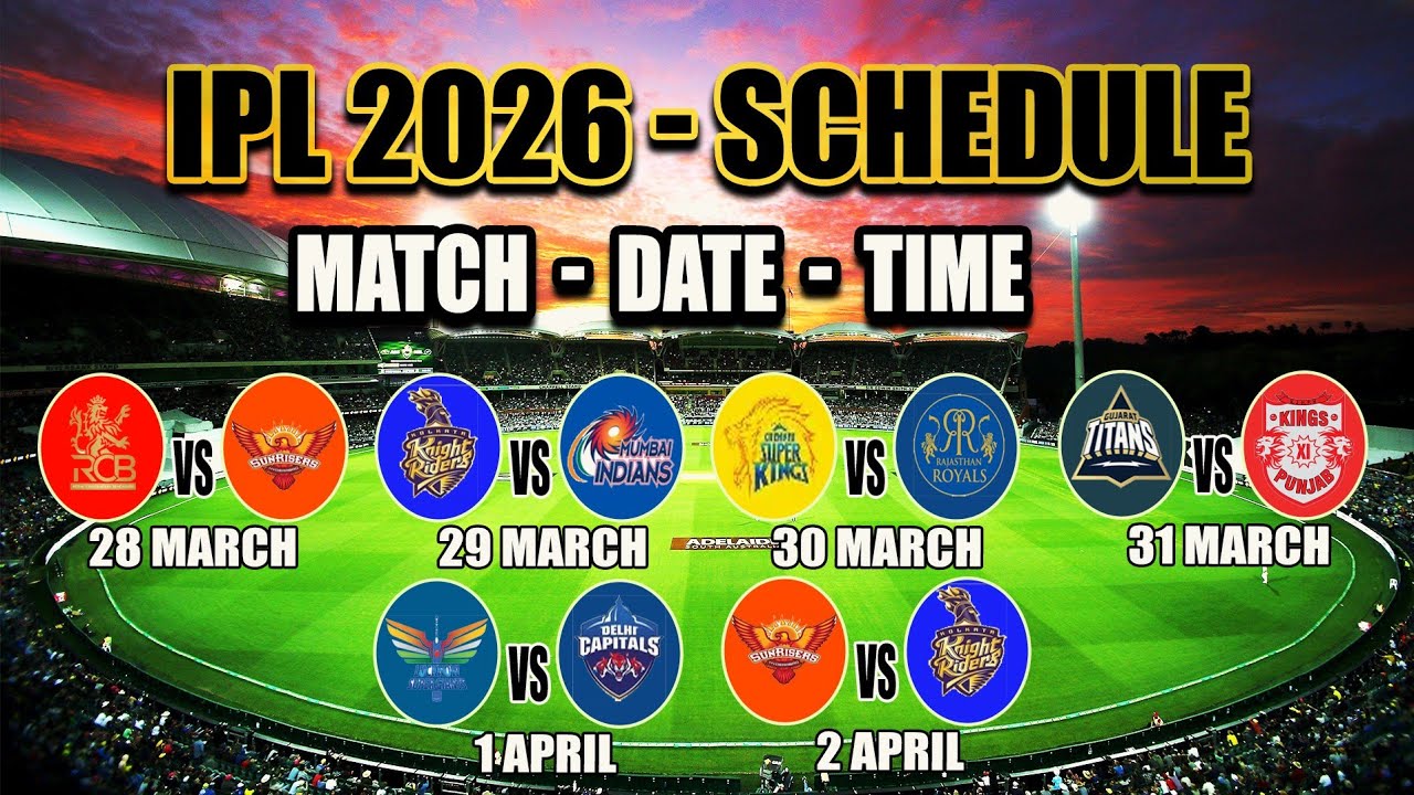 IPL 2026 Complete Schedule | सभी मैच की तारीख और टाइम | Full Detaile