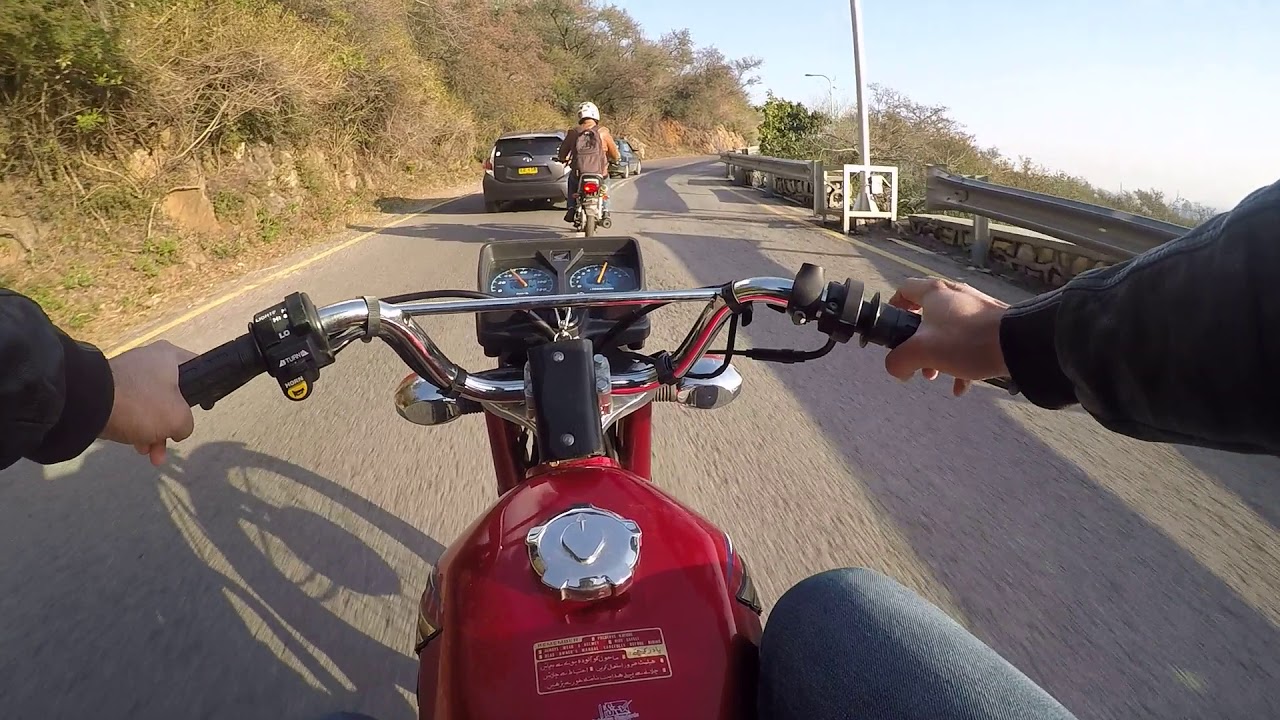 Driving motorcycle to Monal, Islamabad, Pakistan - Honda CG 125 - GoPro Hero 4 Black