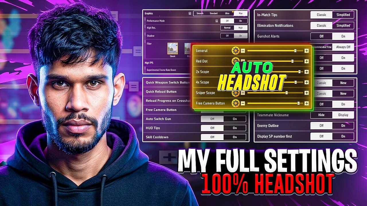 My Full Free Fire MAX Settings 2026 🔥 Best Sensitivity & HUD (100% Headshots)