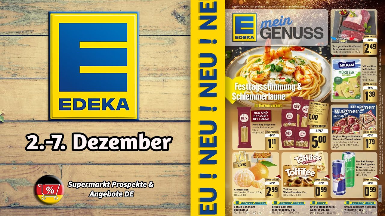 EDEKA Angebote Prospekt - 02.12.2024 | Supermarkt Prospekte & Angebote DE