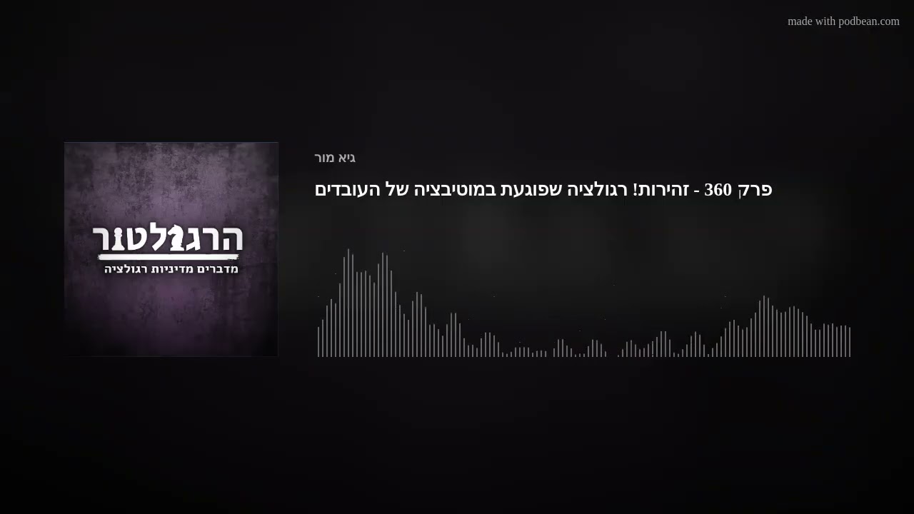 פרק 360 - זהירות! רגולציה שפוגעת במוטיבציה של העובדים