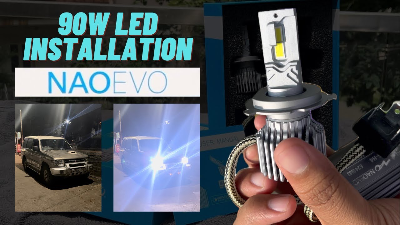 NaoEvo 90w ultra-high brightness LED headlights installation in PAJERO SFX | rushikvlogs