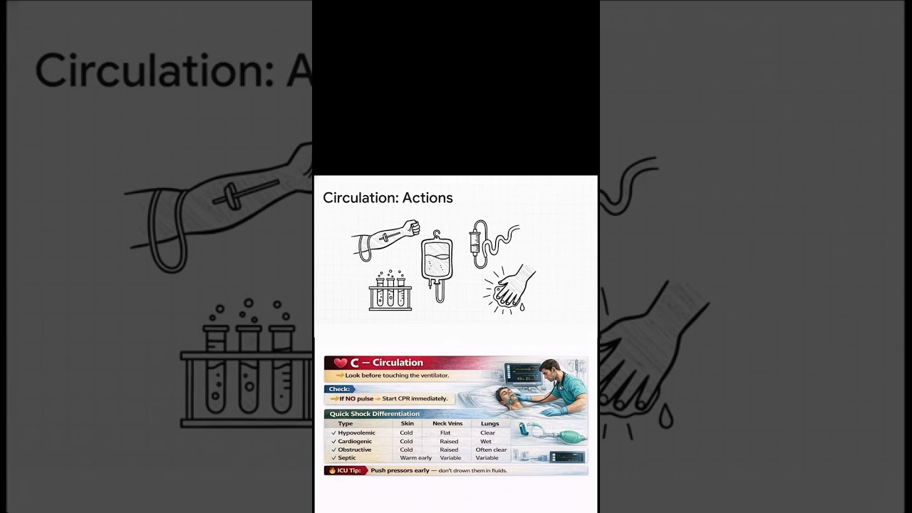 🚨Master class of ICU series #7th 💉🏥🩺🫁Must know ABCDE of ICU 🫁🩻 #lifeinicu @Life_in_ICU_yt 👈follow