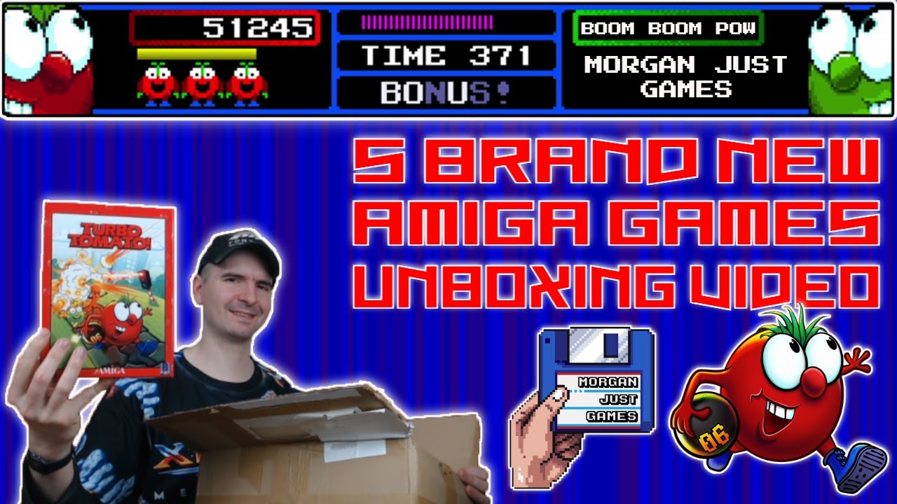 5 Brand New Amiga Games - Unboxing Video - Includes Turbo Tomato MJG
