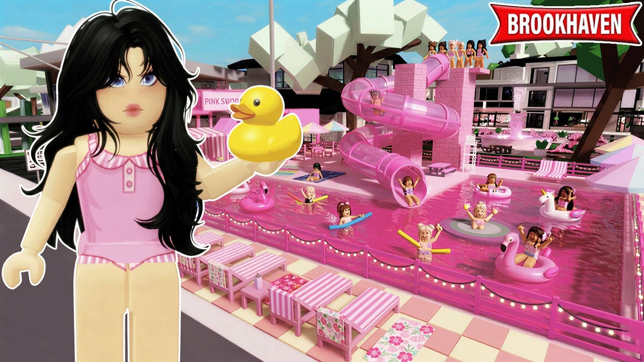 JE CRÉE UNE PISCINE POUR FILLE SUR BROOKHAVEN ROBLOX !